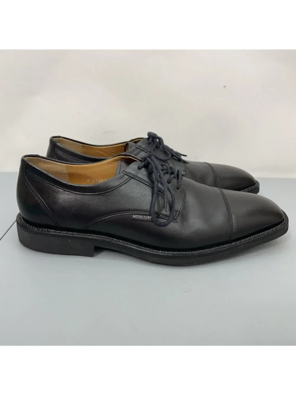Mephisto Melchior Dress Oxfords Shoes Cap Toe Leather Black Mens 10.5